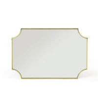 Modern Glam Wall Mirror with Stainless Steel Frame, No Assembly Required, 36" L x 23.81" W x 0.75" H, Gold(m-2)