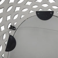 Modern Accent Wall Mirror with Handcrafted Design, Braided Border and Distressed Finish, 35.5" L x 0.7" W x 28" H, Grey(m-8)