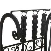 Fireplace Log Rack and Tool Set, Iron Construction with Shovel, Brush, Tongs, and Log Holder, 22" L x 16" W x 31" H, Matte Black(m-10)