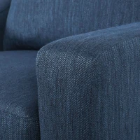 Accent Upholstered Club Chair with Contemporary Design, Sloped Arms and Birch Wood Legs, 33.75" L x 33.5" W x 32" H, Navy Blue(m-4)