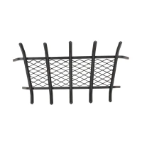 Mid Century Modern Iron Fireplace Log Holder, No Assembly Required, 27" L x 13" W x 6.5" H, Matte Black(m-7)