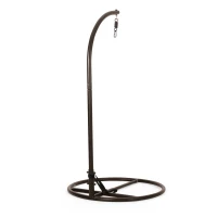 Iron Hammock Chair Stand with Durable Powder-Coated Frame, Weather Resistant, Compatible with Most Hanging Chairs, 44" x 44" x 80", Brown(m-2)