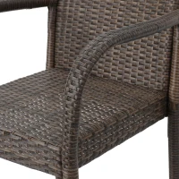 Outdoor Wicker Barstools Set of 2, Faux Rattan with Metal Frame, Weather Resistant, 24.8" L x 24.35" W x 46.5" H, Brown(m-5)