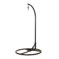 Iron Hammock Chair Stand with Durable Powder-Coated Frame, Weather Resistant, Compatible with Most Hanging Chairs, 44" x 44" x 80", Brown(m-8)