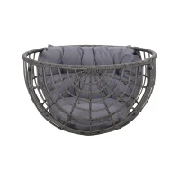 Vinsetto Indoor Teardrop Wicker Chair with Water-Resistant Cushions, Hand-Crafted Faux Rattan and Iron Frame, 38.5" L x 29.5" W x 58" H, Gray(m-6)