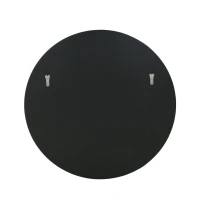 Glam Circular Wall Mirror with Faux Wood Frame, Tempered Glass, Curved Round Mirror, No Assembly Required, 31.5" L x 31.5" W x 1.38" H, Clear(m-8)