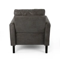 Contemporary Club Chair with Plush Microfiber Cushions, Low Profile Design, Birch Wood Frame, 31" L x 33.25" W x 35" H, Slate(m-7)