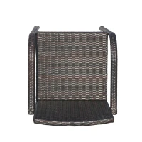 Vinsetto Outdoor Wicker Barstool Chair Set of 2 with Durable Powder-Coated Metal Frame, Hand-Crafted Faux Rattan, 22" L x 24.25" W x 45.5" H, Brown(m-9)
