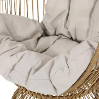 Vinsetto Wicker Outdoor Patio Swivel Egg Chair with Basket Shape Design and Water-Resistant Cushions, 30.5" L x 28" W x 58" H, Natural(m-5)