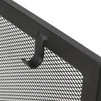 Iron Folding Fireplace Screen with Doors and 4-Piece Tool Set, Matte Finish, 50.5" x 5.5" x 32", Matte Black(m-6)