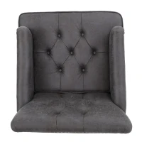 Modern Accent Tufted Club Chair with Rivet Design and Birch Wood Legs, Button Tufted Diamond Stitch, 28" L x 31.75" W x 35" H, Slate(m-10)