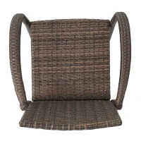 Outdoor Wicker Barstools Set of 2, Faux Rattan with Metal Frame, Weather Resistant, 24.8" L x 24.35" W x 46.5" H, Brown(m-8)