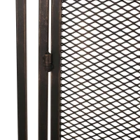 Iron Fireplace Screen with Easy Access Doors, Matte Black Finish, Hand-Crafted Details, 40" L x 10.25" W x 30.5" H, Black+Gold(m-8)