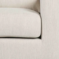 Accent Upholstered Club Chair with Contemporary Design, Sloped Arms and Birch Wood Legs, 33.75" L x 33.5" W x 32" H, Beige(m-5)