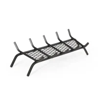 Mid Century Modern Iron Fireplace Log Holder, No Assembly Required, 27" L x 13" W x 6.5" H, Matte Black(m-2)