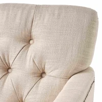 Modern Accent Tufted Club Chair with Button Tufted Diamond Stitch, Nailhead Accents, Birch Wood Legs, 28" L x 31.75" W x 35" H, Beige(m-6)