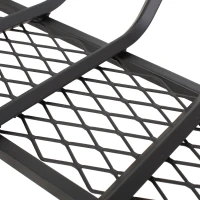 Mid Century Modern Iron Fireplace Log Holder, No Assembly Required, 27" L x 13" W x 6.5" H, Matte Black(m-6)