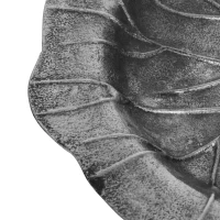 Mid Century Aluminum Decorative Leaf Plate, Handmade Design, Antique Nickel Finish, 12" x 11" x 1", Gray(m-7)
