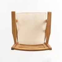 Vinsetto 2PC Modern Outdoor Barstool Set with Ladder-Back Design, Acacia Wood Frame with Water-Resistant Cushions, Footrests and Armrests, 22.75" L x 22.75" W x 46.5" H, Brown(m-7)