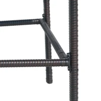 Vinsetto Outdoor Wicker Barstool Chair Set of 2 with Durable Powder-Coated Metal Frame, Hand-Crafted Faux Rattan, 22" L x 24.25" W x 45.5" H, Brown(m-8)