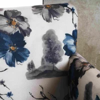 Retro style Tufted Club Chair with Birch Wood Legs, Button Tufted Diamond Stitch, Nailhead Accents, 28.75" L x 32" W x 34.5" H, White+Blue(m-4)