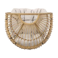 Vinsetto Wicker Outdoor Patio Swivel Egg Chair with Basket Shape Design and Water-Resistant Cushions, 30.5" L x 28" W x 58" H, Natural(m-4)