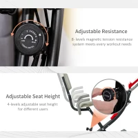 Soozier 2 in 1 Exercise Bike with Arm Resistance Bands for Upright and Recumbent Cycling(m-5)