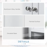 kleankin Tall Bathroom Storage Cabinet, Corner Cabinet with Doors, Linen Cabinet with Doors and 3-Tier Shelves, White(m-9)