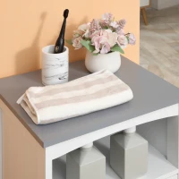 kleankin Small Bathroom Storage Cabinet, Floor Cabinet with 3 Drawers and Open Component, Narrow Bathroom Cabinet, White(m-9)