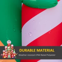 Outsunny 10ft Christmas Inflatables Outdoor Decorations Candy Castle, Blow-Up LED Yard Christmas Decor, Built-in Rotating Colorful Light for Garden, Lawn, Party(m-5)