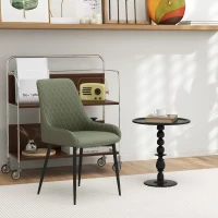 HOMCOM Upholstered Kitchen Chairs, Modern Dining Chairs Set of 2 with Diamond Tufting and Steel Legs for Dining Room, Green(m-9)