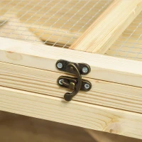 PawHut Wooden Hamster Cage, 3 Tier Rat Cage with Openable Roof, Run, Ladders, Run, Ladders, Wheels, Tray, Natural Wood(m-9)