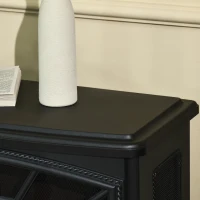 HOMCOM 27" Electric Fireplace Heater, Fireplace Stove with Realistic LED Flames and Logs, Remote Control and Overheating Protection, 750W/1500W, Black(m-9)