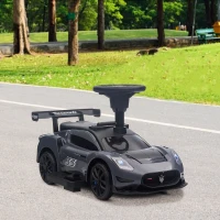 Qaba 6V Maserati GT2 Licensed Electric Car for Kids, Ride on Car with Under Seat Storage, LED Headlights Music, Grey(m-8)