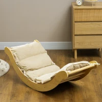 Qaba 4 In 1 Indoor Toddler Climbing Toy Set with Arch Climber, Ramp & Cushion, Wood(m-8)