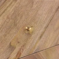 Handmade 2-Drawer Cabinet with MDF Frame and Splayed Legs, Mid-Century Modern Mango Wood Nightstand, 20" W x 13" D x 24" H, Natural(m-8)