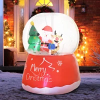 Outsunny 5.5FT Inflatable Christmas Crystal Ball, Xmas Blow Up Decoration with LED Lights for Indoor, Outdoor, Yard, Party(m-9)