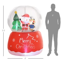 Outsunny 5.5FT Inflatable Christmas Crystal Ball, Xmas Blow Up Decoration with LED Lights for Indoor, Outdoor, Yard, Party(m-3)
