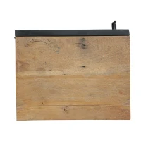 Handcrafted Boho Nightstand with Recycled Wood, Iron Frame, and Storage Cabinet, 17.5" W x 14.0" D x 23.0" H, Natural(m-8)