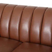 Modern PU Leather Glam Loveseat Sofa with Wingback Design and Button-Tufted Diamond Stitch, 62.00" W x 33.00" D x 28.50" H, Light Brown(m-5)
