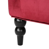 Modern Glam Loveseat Sofa with Velvet Upholstery, Wingback Design, Button-Tufted Diamond Stitch,50.50" W x 34.00" D x 38.50" H, Wine Red(m-6)