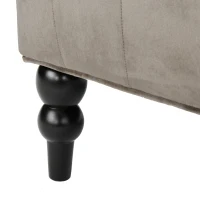 Modern Glam Loveseat Sofa with Velvet Upholstery, Wingback Design, Button-Tufted Diamond Stitch, 50.50" W x 34.00" D x 38.50" H, Gray(m-6)