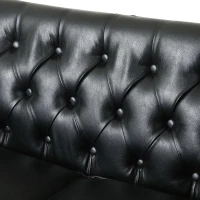 Modern Glam Loveseat Sofa with Velvet Upholstery, Wingback Design, Button-Tufted Diamond Stitch, 53.50" W x 31.00" D x 30.00" H, Black(m-6)