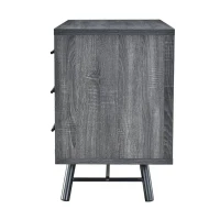 Vinsetto Modern Industrial Small Sideboard with 3 Drawers and Cabinet Storage, Wooden Look with Iron Legs, 38.00” W x 20.00” D x 29.50” H, Oak(m-8)