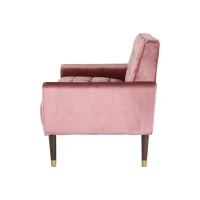 Modern Glam Loveseat Sofa with Velvet Upholstery, Wingback Design, Button-Tufted Diamond Stitch, 52.00" W x 30.50" D x 32.50" H, Blush(m-8)