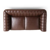 Modern PU Leather Glam loveseat sofa with Wingback Design and Button-Tufted Diamond Stitch, 62.00" W x 33.00" D x 28.50" H, Dark Brown(m-8)