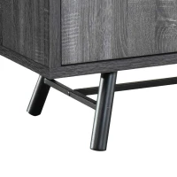 Vinsetto Modern Industrial Small Sideboard with 3 Drawers and Cabinet Storage, Wooden Look with Iron Legs, 38.00” W x 20.00” D x 29.50” H, Oak(m-5)