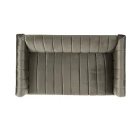 Modern Glam Loveseat Sofa with Velvet Upholstery, Wingback Design, Button-Tufted Diamond Stitch, 53.50" W x 30.50" D x 28.00" H, Grey(m-8)