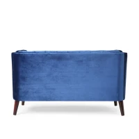 Modern Glam Loveseat sofa with Velvet Upholstery, Wingback Design, Button-Tufted Diamond Stitch, 53.50" W x 31.00" D x 30.00" H, Navy Blue(m-12)