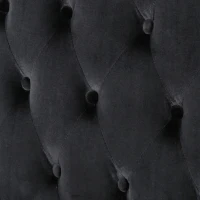 Modern Glam Loveseat Sofa with Velvet Upholstery, Wingback Design, Button-Tufted Diamond Stitch, 50.50" W x 34.00" D x 38.50" H, Black(m-5)